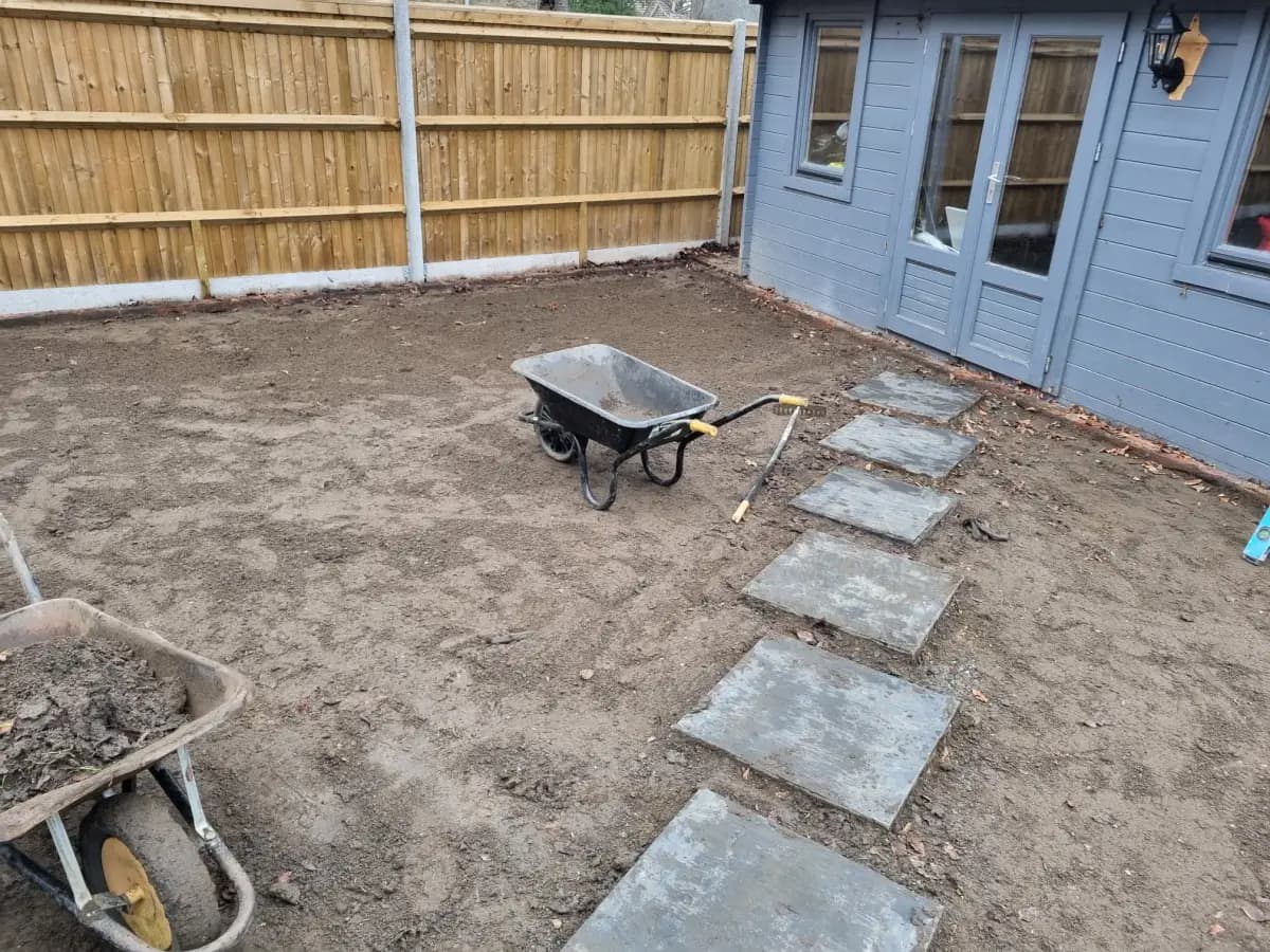 Ground preparation for artificial grass installation in Dartford