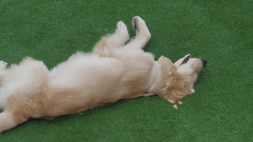 Dogs on an artificial grass lawn installed with pet drainage in mind